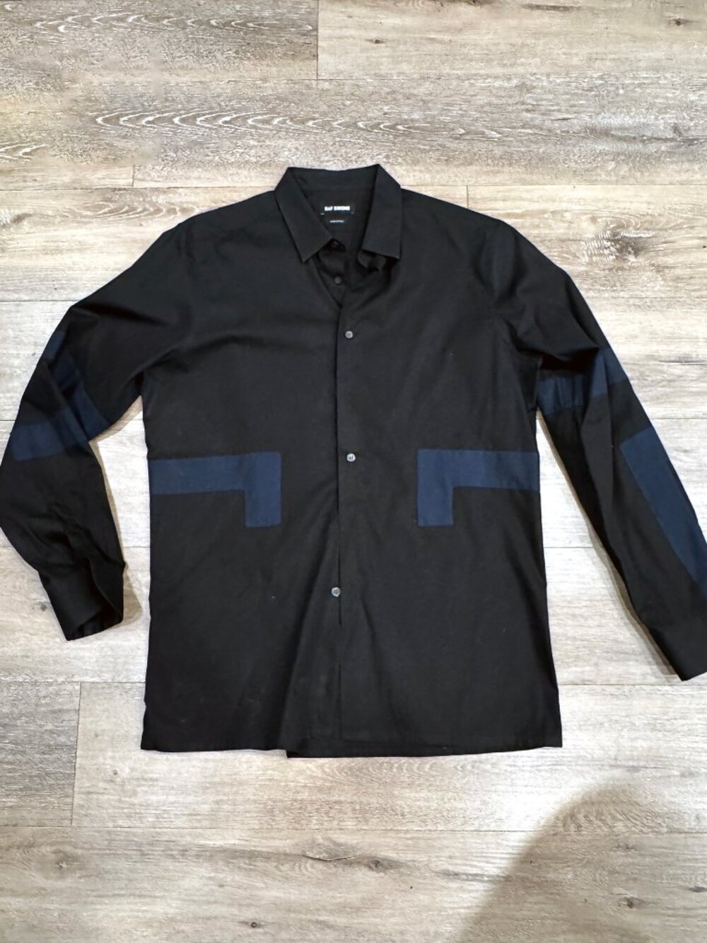 Archival Raf Simons Geometric Patch / Tape Design Shirt - 2010 Velcro collection